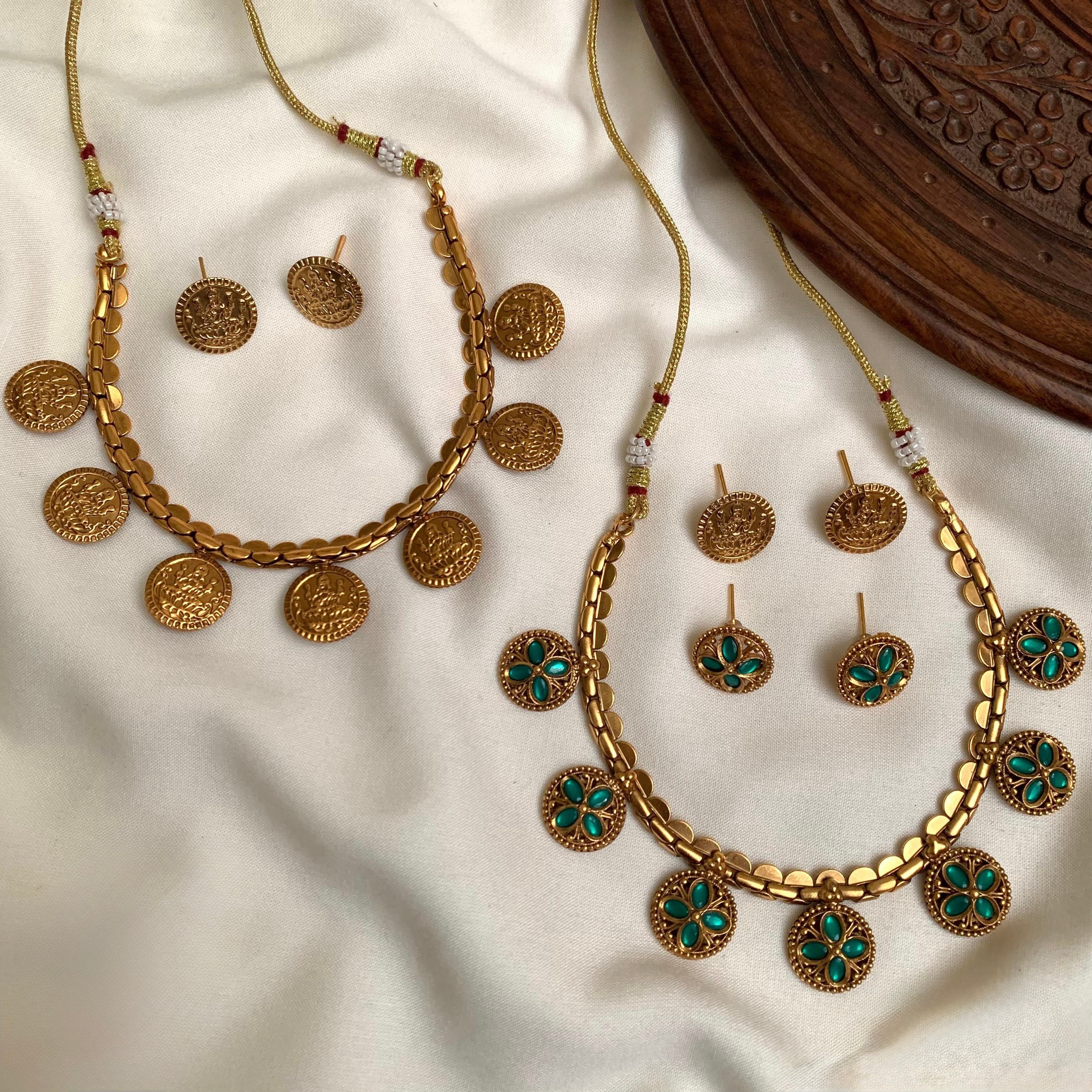 Reversible Laxmi necklace set