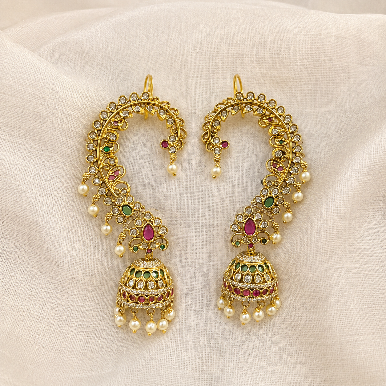 Royal AD bloom jhumka Earcuffs