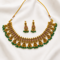 Emerald Lakshmi Temple Necklace Set