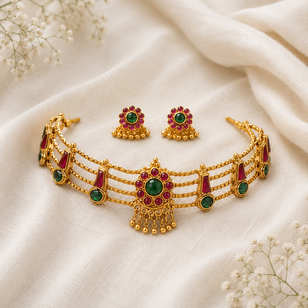 Mehera Semi-Precious stone Choker Set