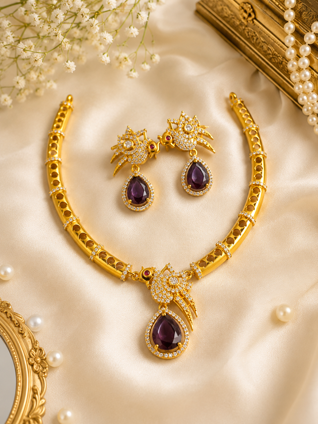 Neelmayuri Peacock Necklace Set