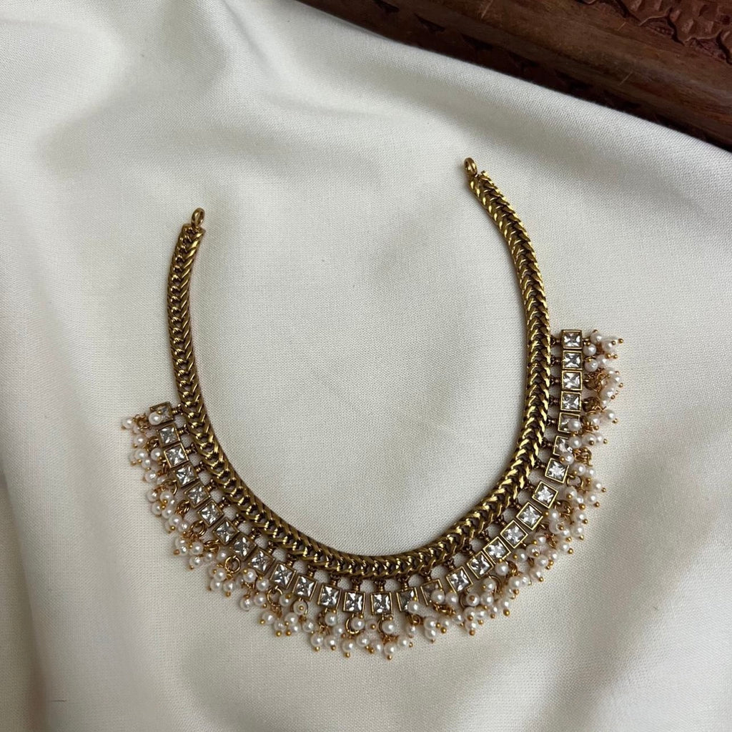 Square jadau kundan necklace