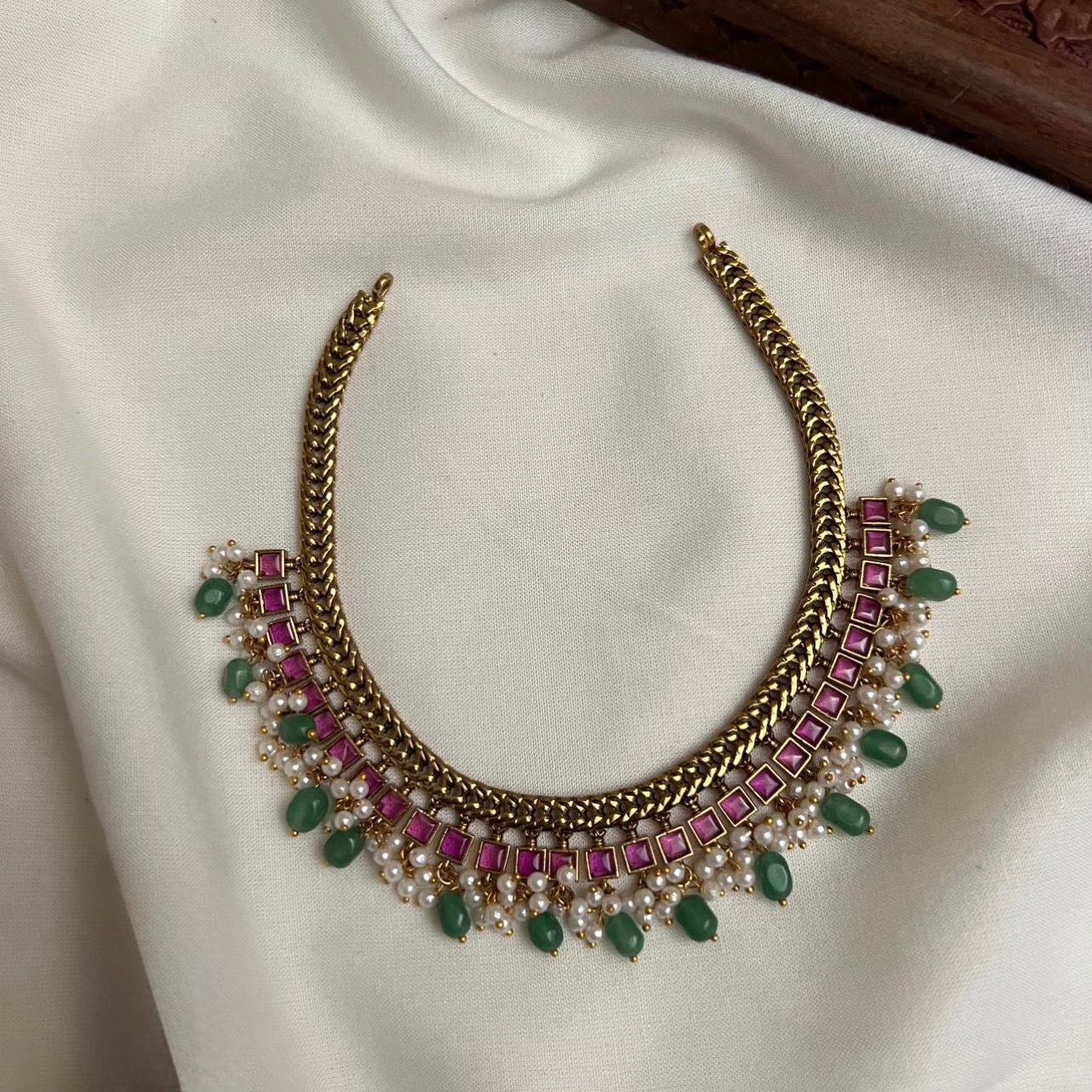 Square jadau kundan necklace