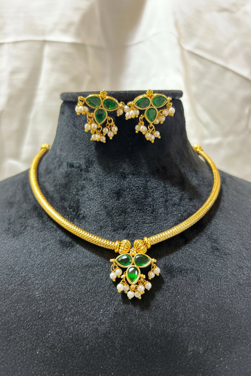 Green luxe AD sari set