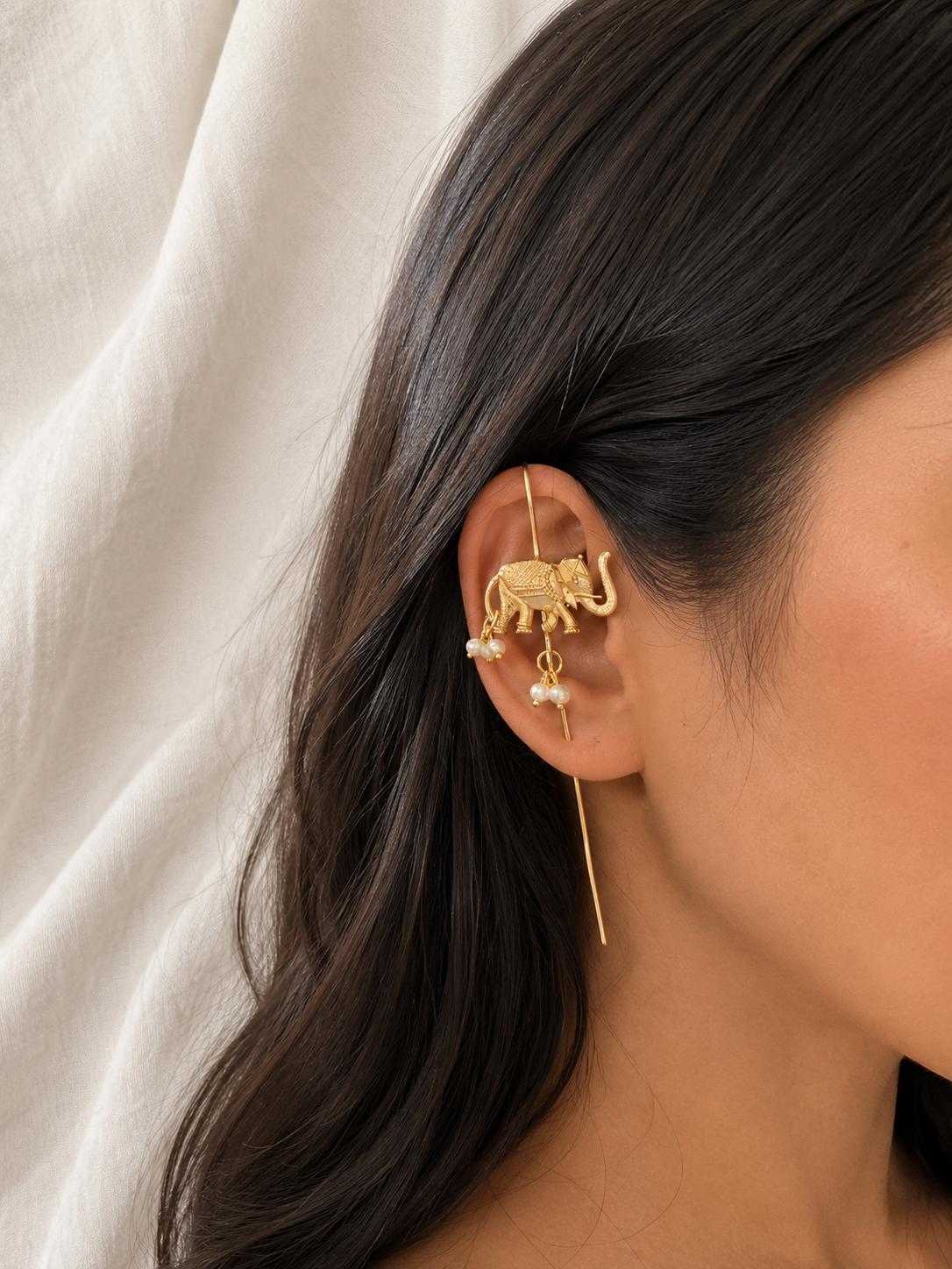 Plain elephant grace earcuffs