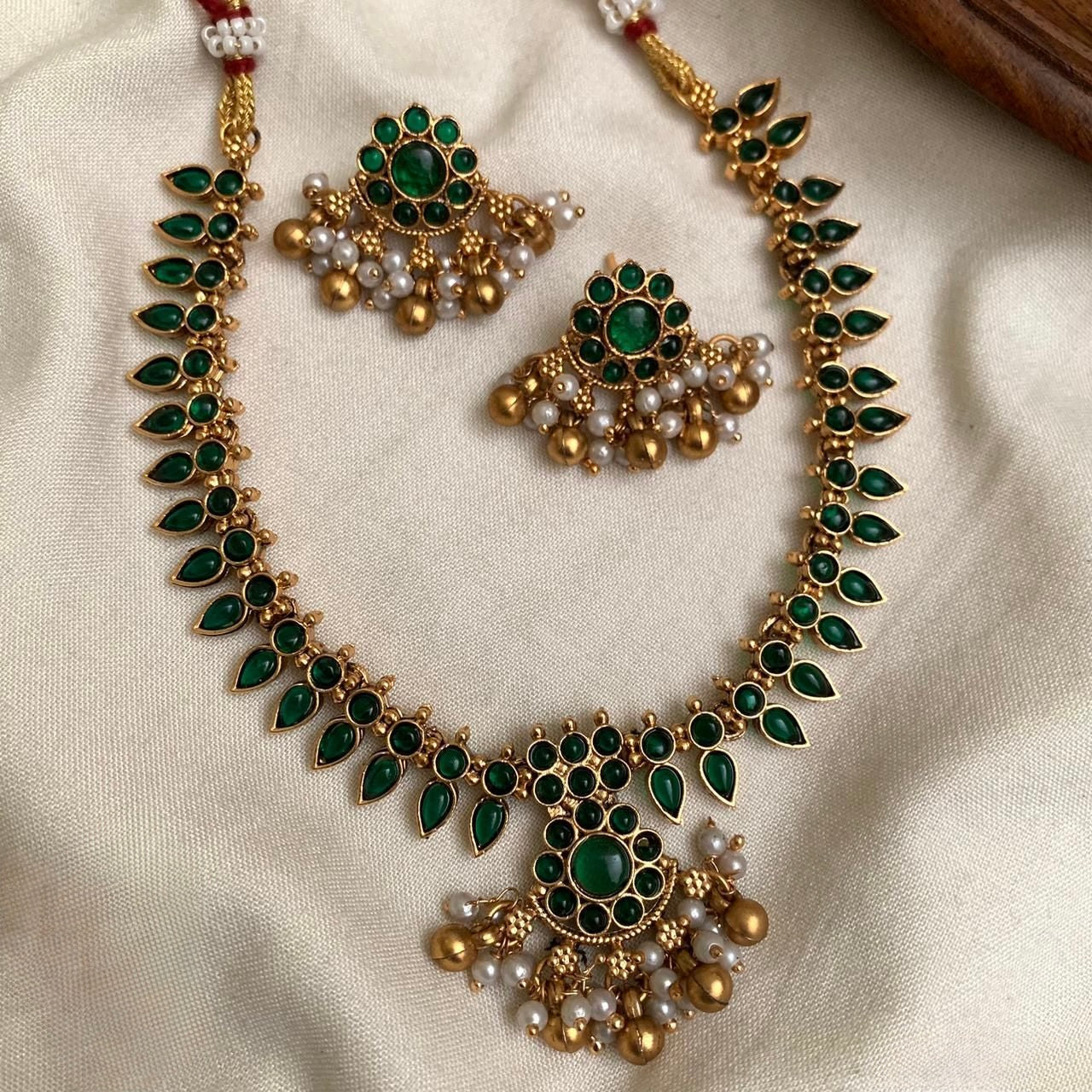 Green South Indian necklace set