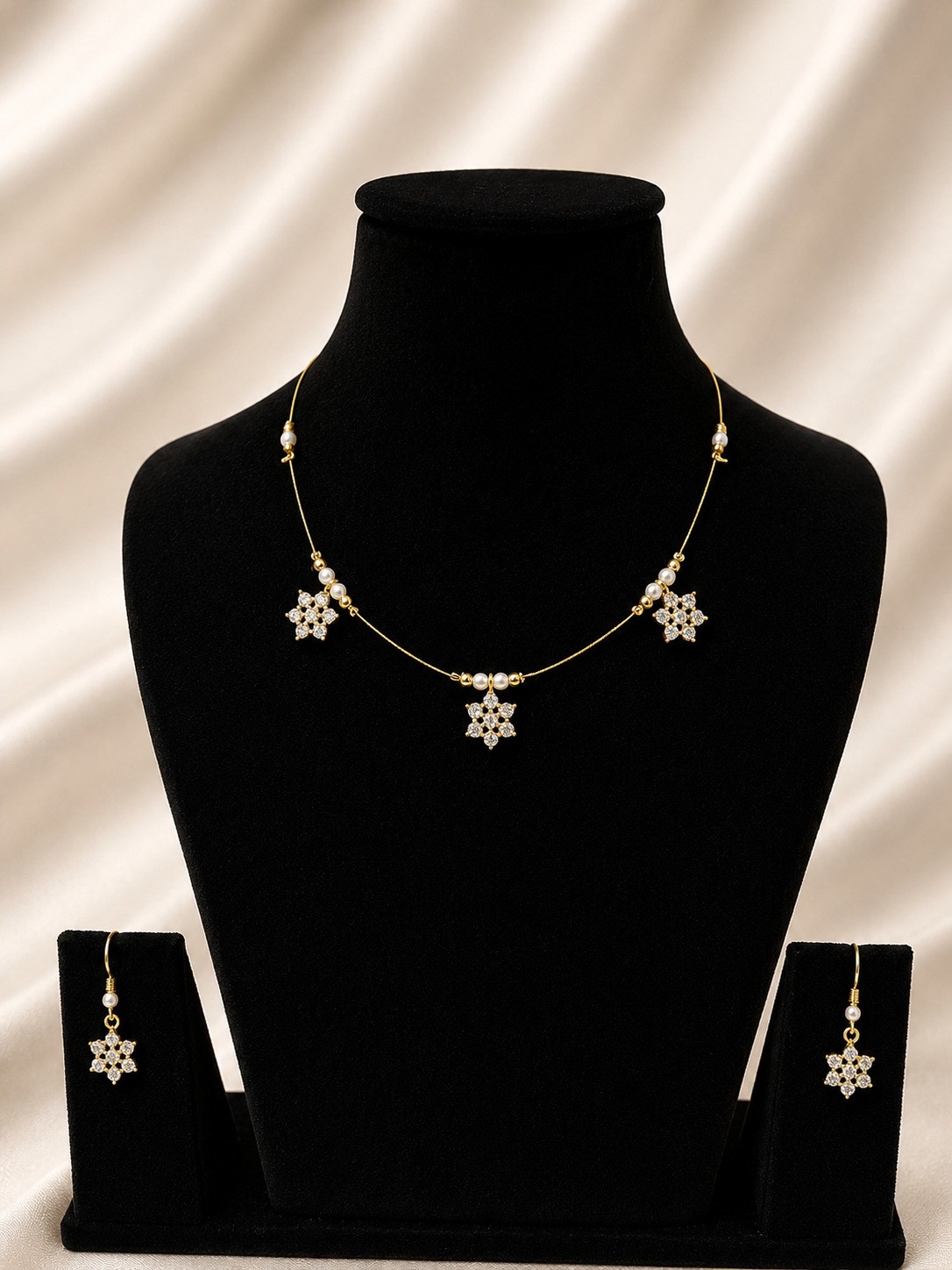 Snow Blossom Invisible Necklace Set