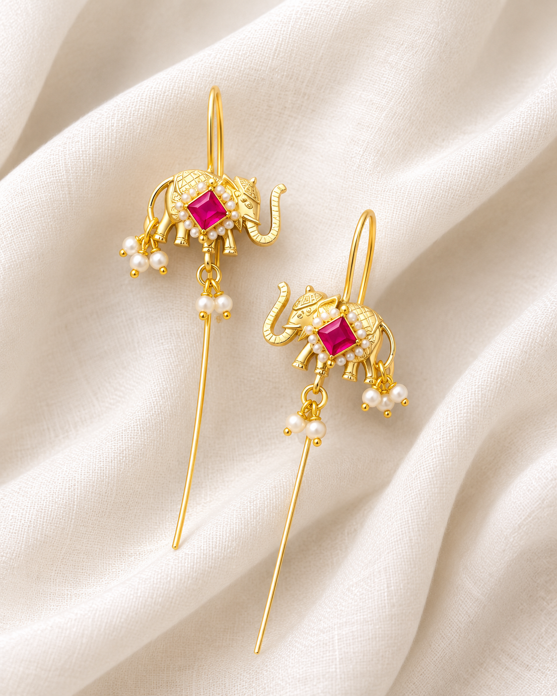 Gajraaj Pachi Kundan Earcuffs pair ✨