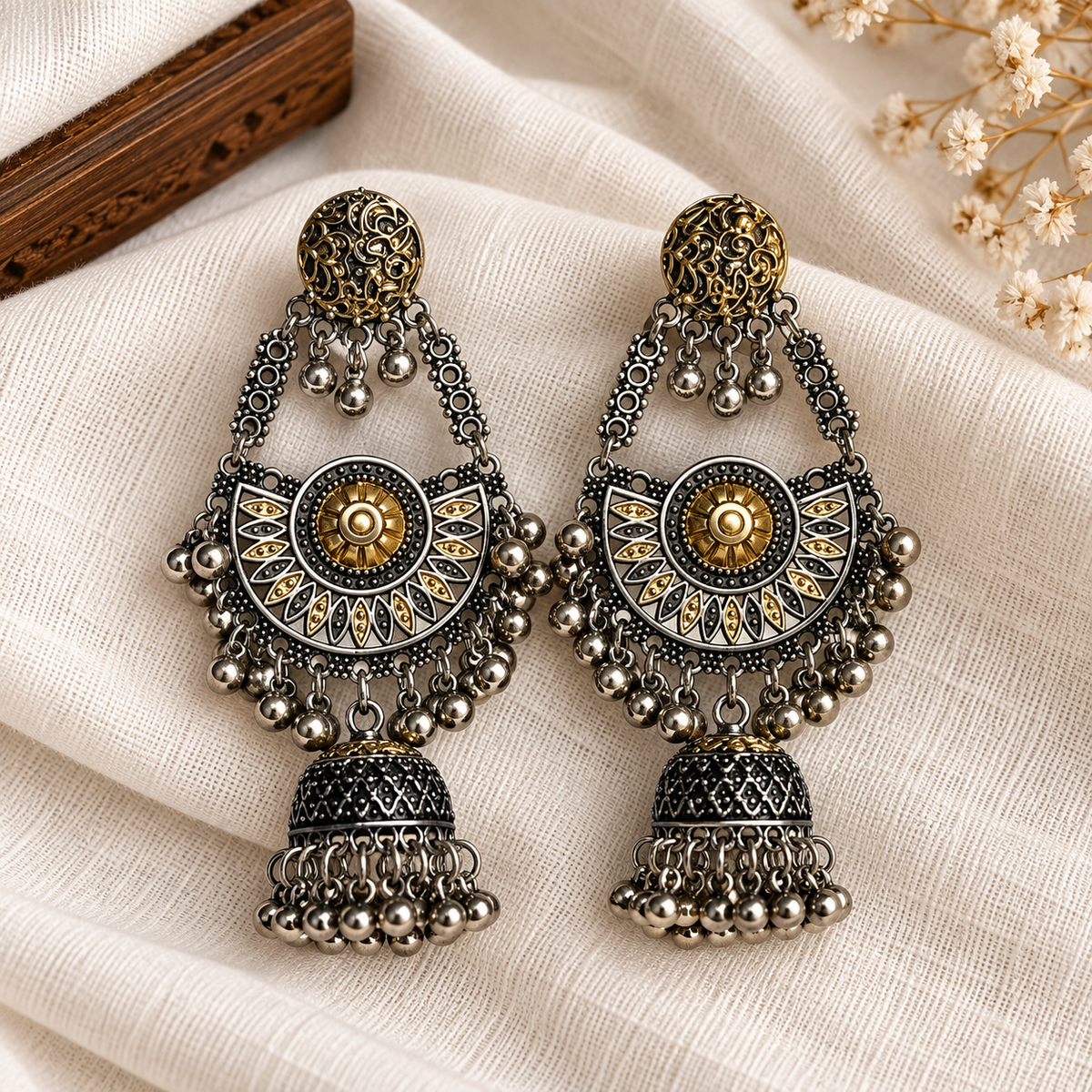 Royal Chandbali oxidised Jhumka