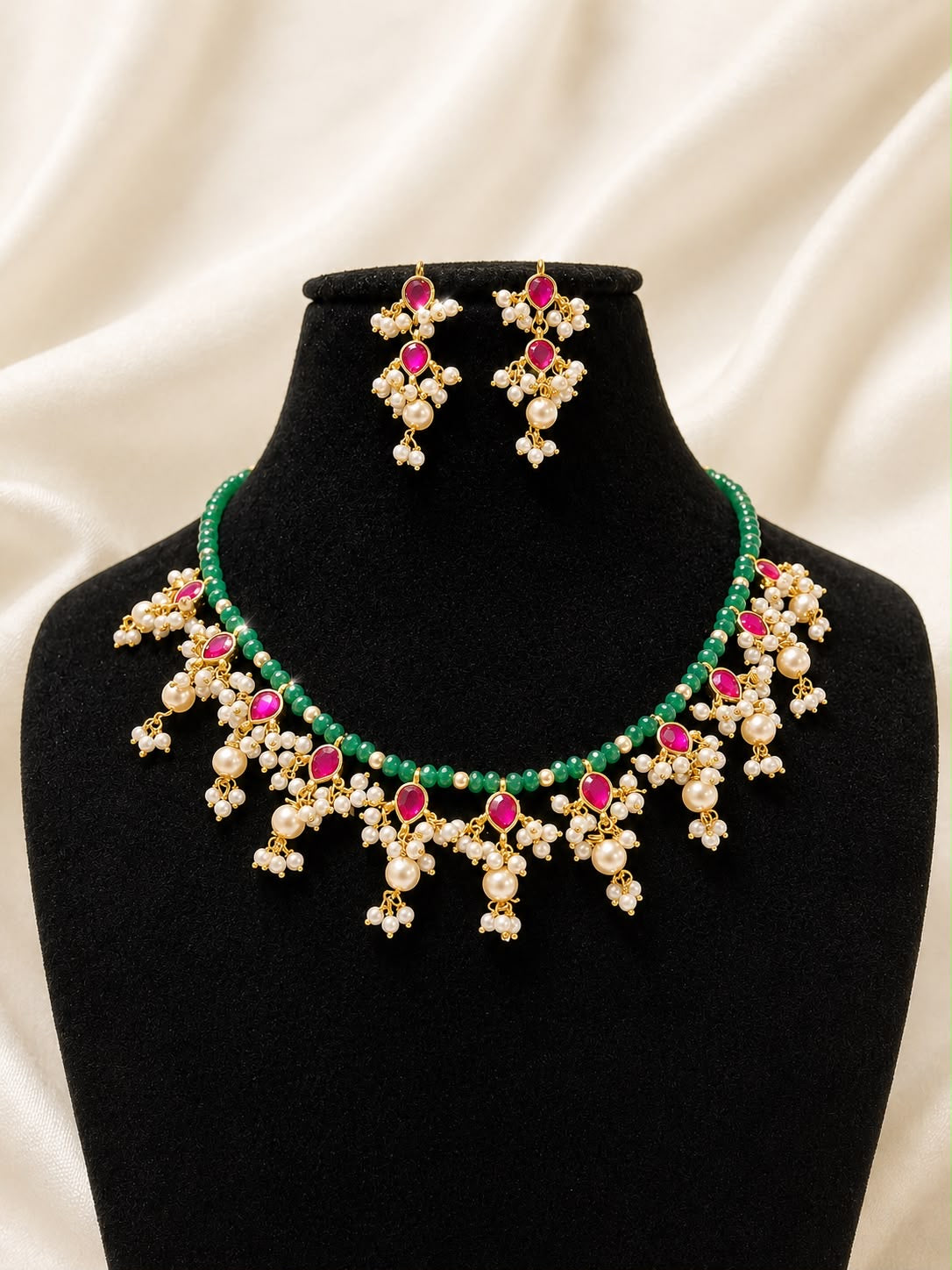 Gulnaar Swarovski Jadau Necklace Set