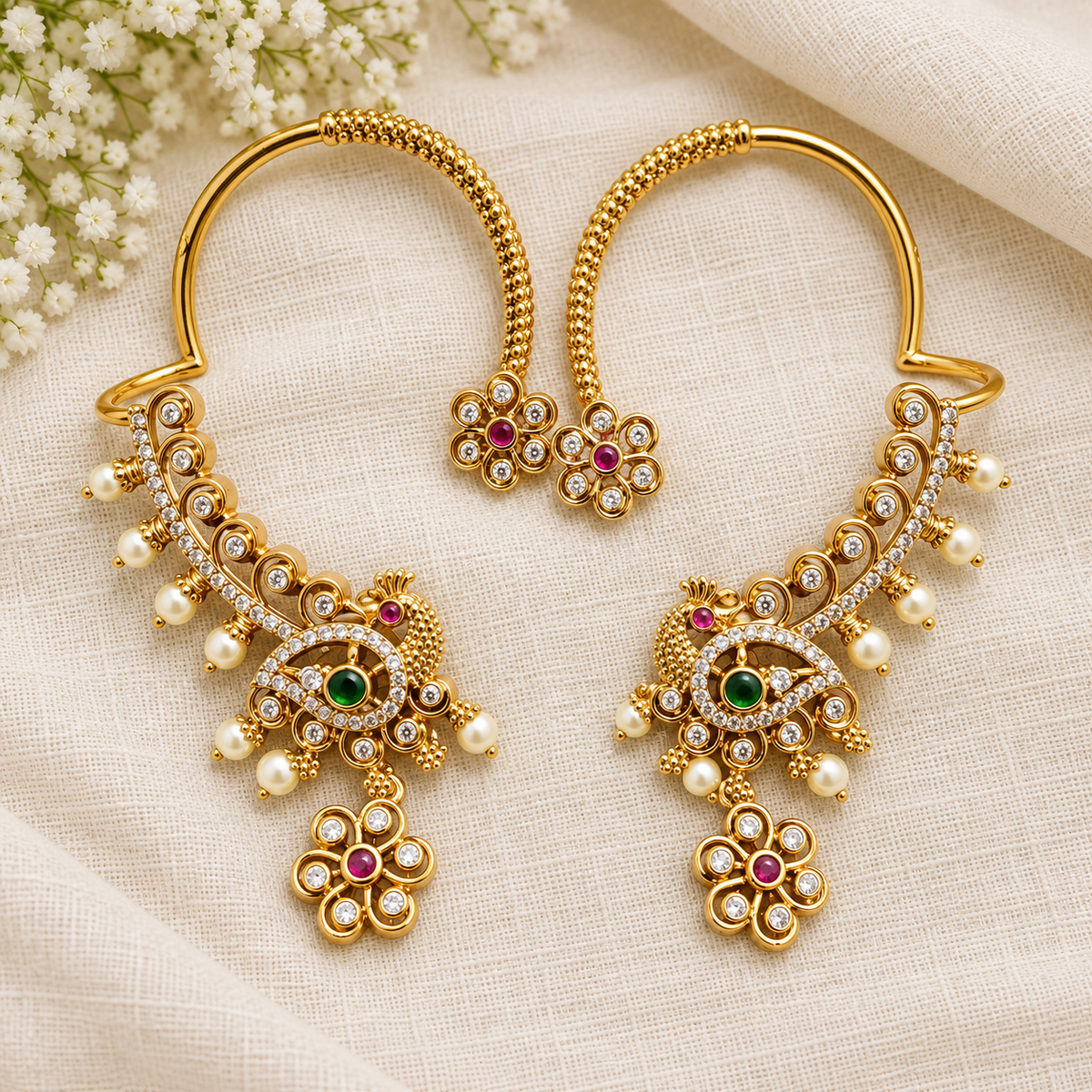 Peacock Aura Earrcuffs