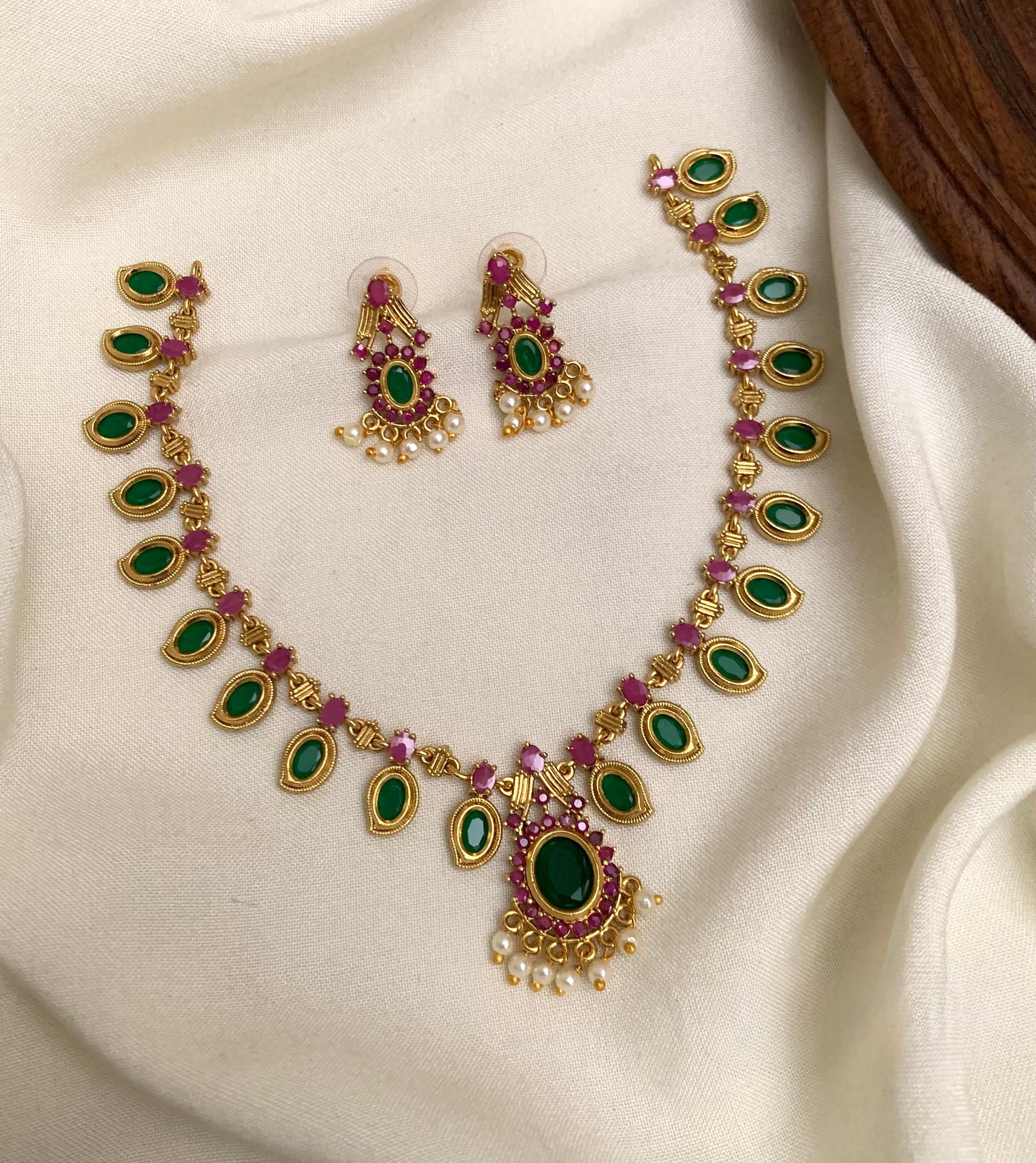 Green American diamond set