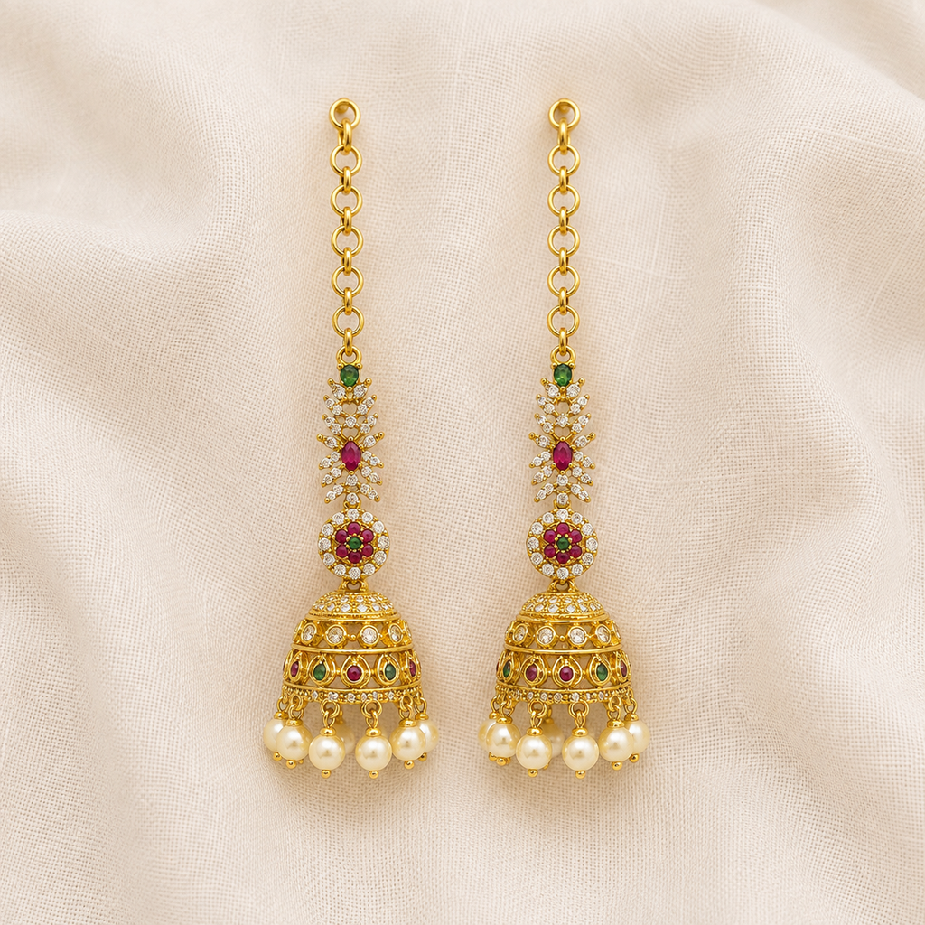 Regal charm jhumka with Earcuffs