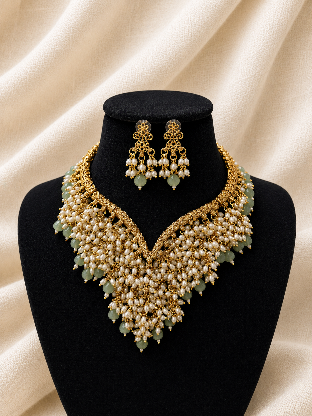 Pearl Cascade Heritage Necklace Set