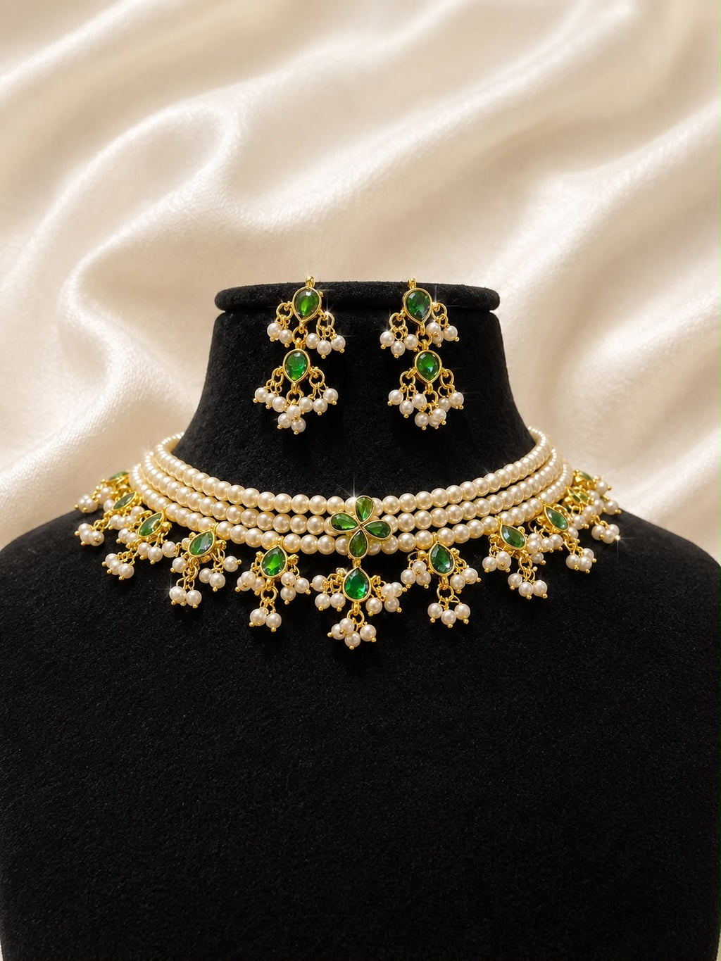 Gulbahar Swarovski Pearl Choker Set