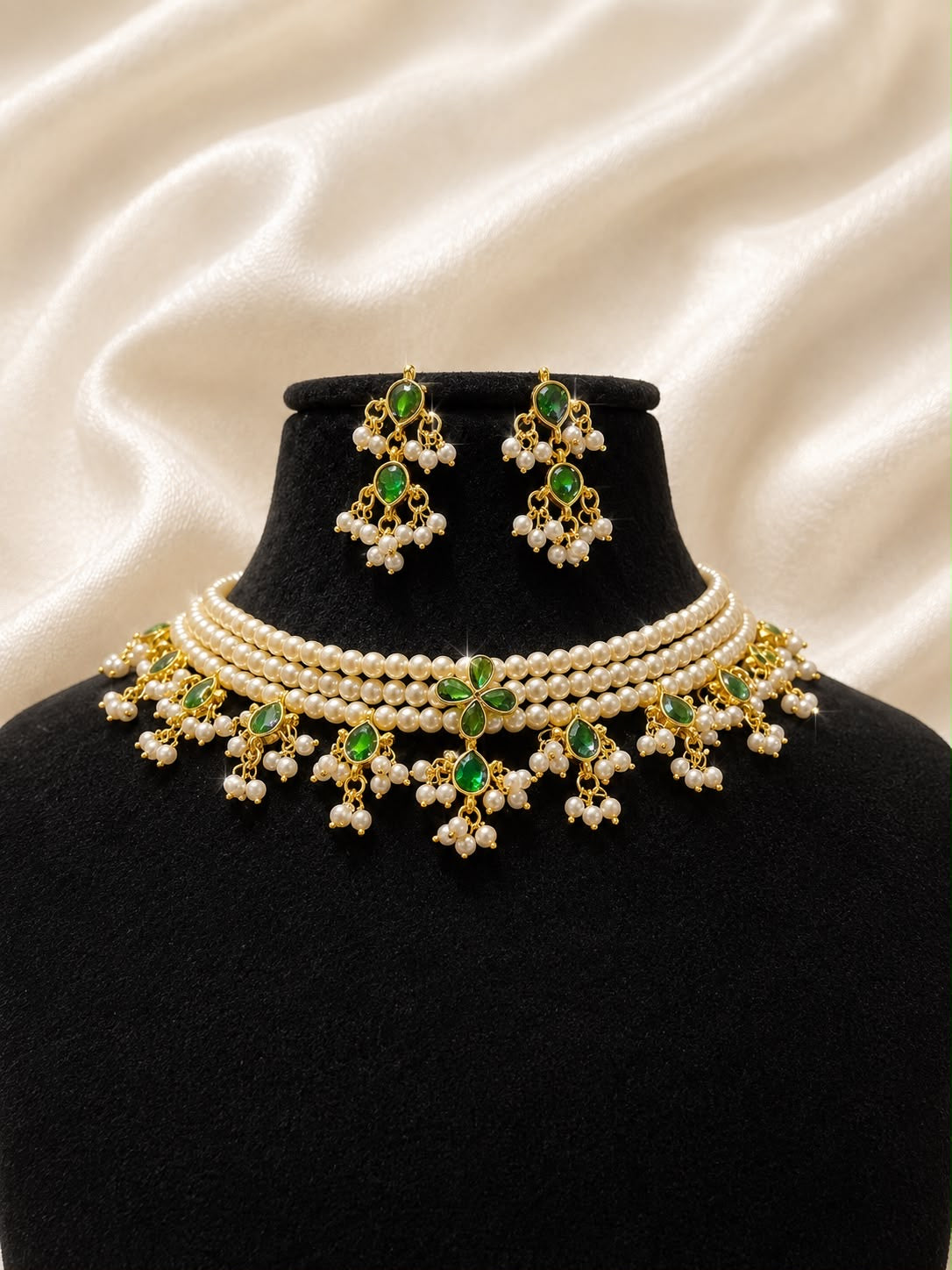 Gulbahar Swarovski Pearl Choker Set