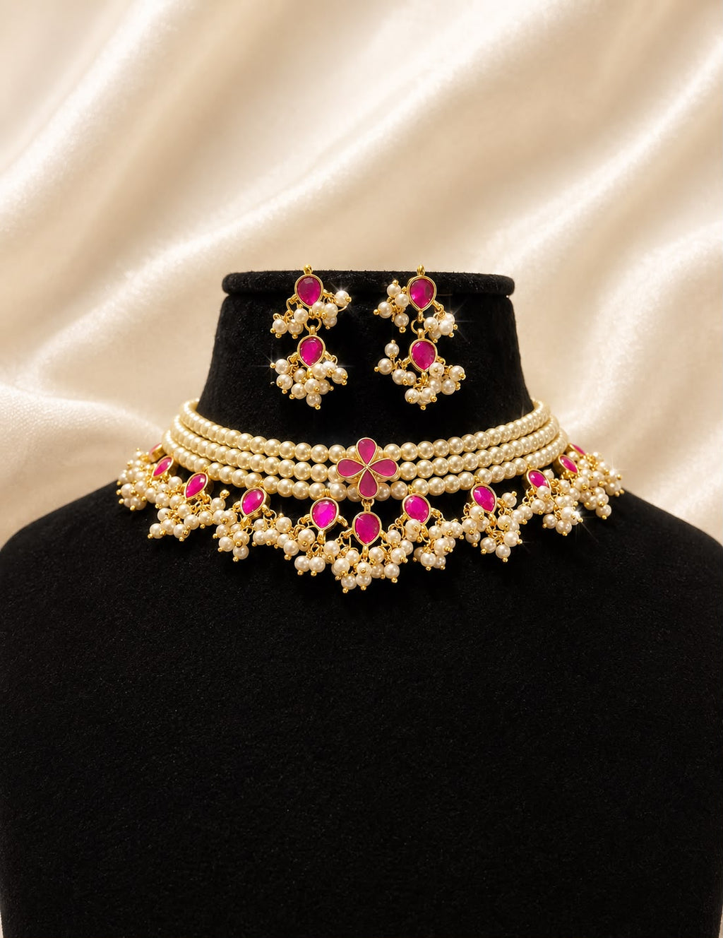 Gulbahar Swarovski Pearl Choker Set