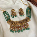 Mint Crystal Lakshmi Temple Jewellery Set