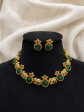 Royal meenkari elephant necklace set