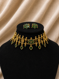 Antique Lotus Coin Choker Necklace Set