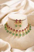 Polki glow necklace set