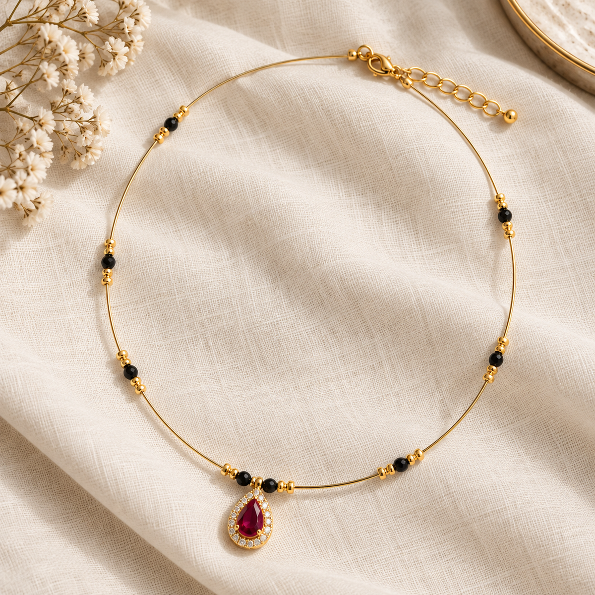 Ruby Drop Invisible Mangalsutra