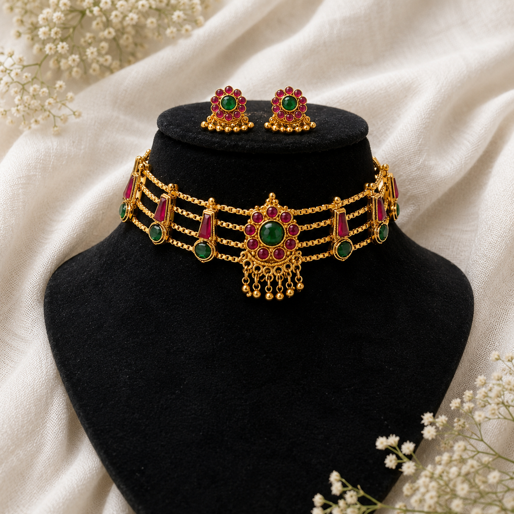 Mehera Semi-Precious stone Choker Set