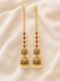 Devika kundan jhumka with ear chain