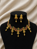Antique Lakshmi and peacock Temple Necklace Set