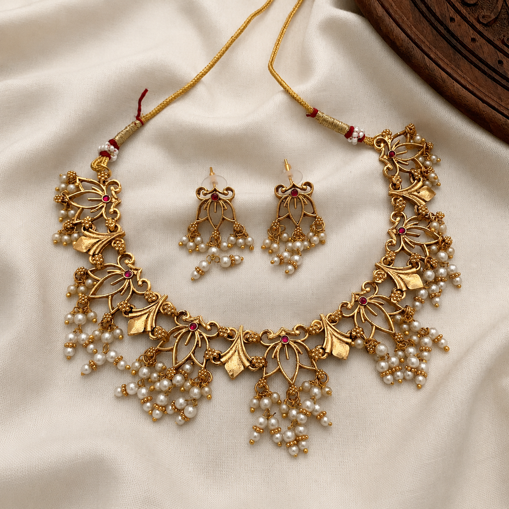 Kaveri Floral Necklace Set
