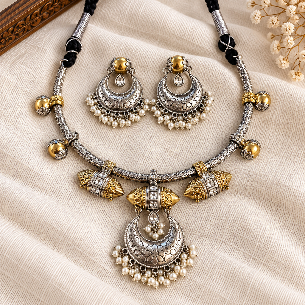 Royal Meenakari Temple Pendant Necklace Set
