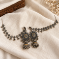 Antique Oxidized Jhumka with Ear Chain