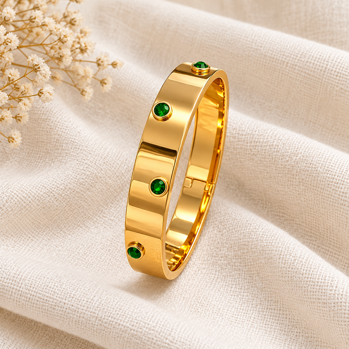 Emerald Luxe Cuff Bangle size 2.2