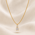 Elara Solitaire oval Necklace