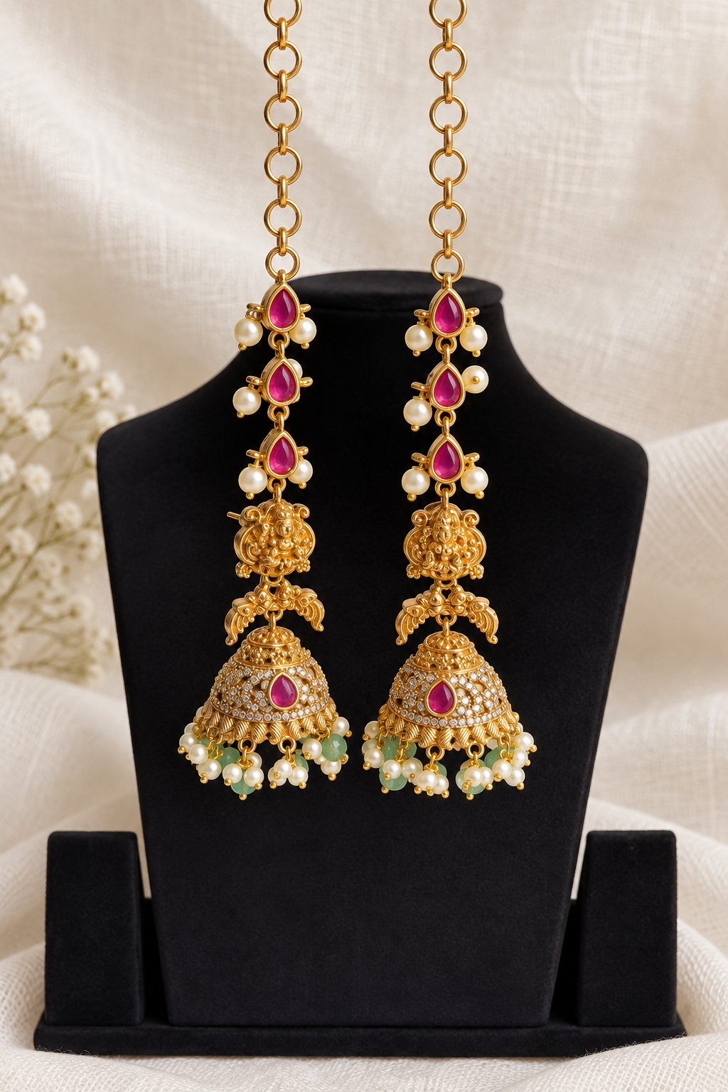 Kalyani Jhumka with Ear Chains