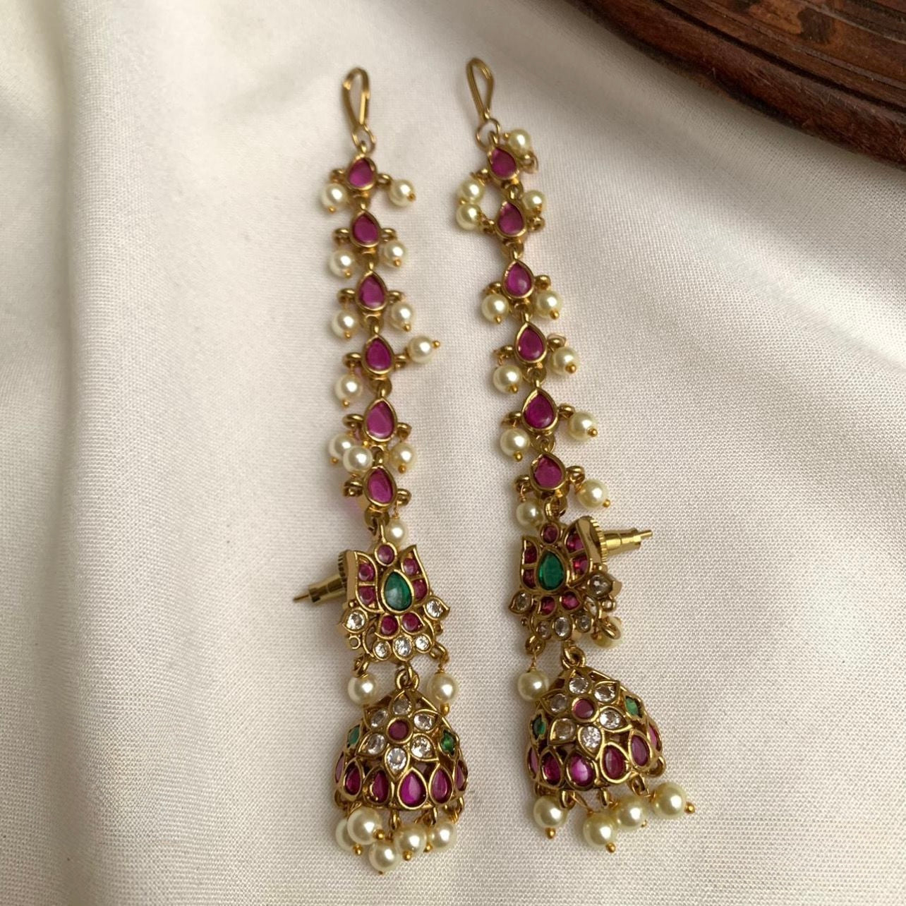 Neelkamal Ear Chain Jhumka