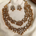 graceful double-layer white stone lotus necklace