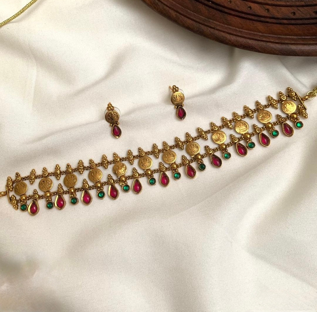 Shubh Laxmi Coin Bridal Choker Set